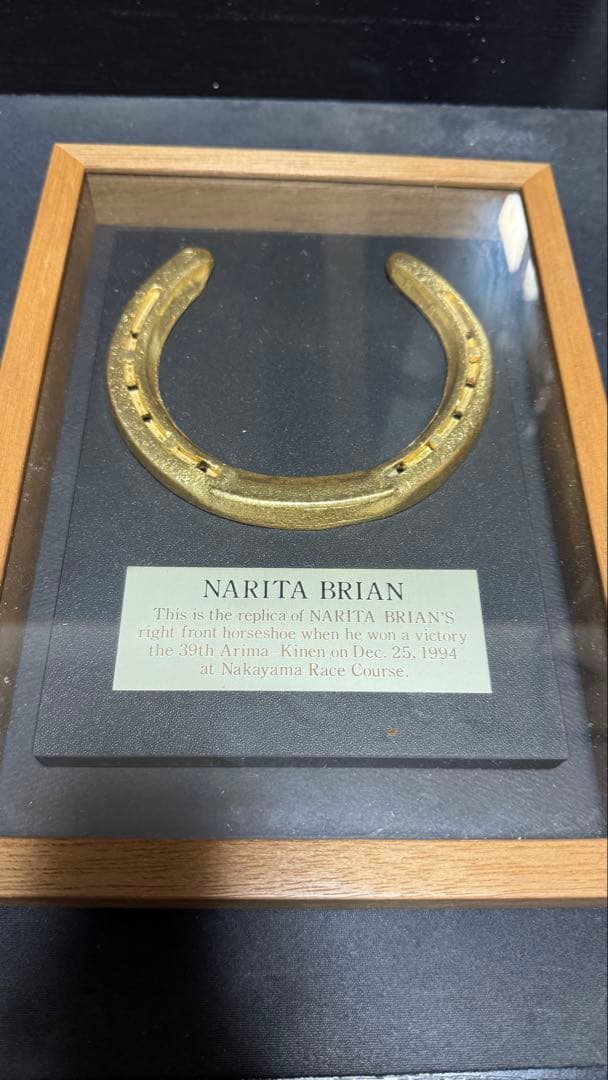 ナリタブライアン 引退記念蹄鉄　フレーム付き