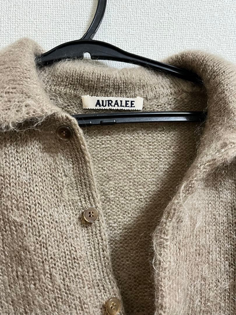 AURALEE オーラリー モヘアニット ベージュ ポロ サイズ1 タグ付 短丈