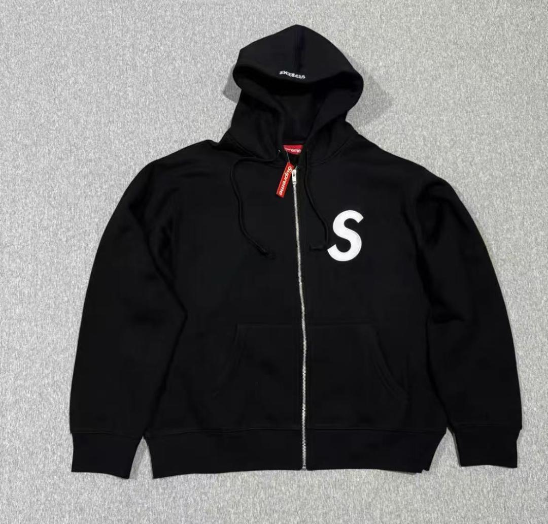 Supreme ジップアップ パーカー 黒~~~