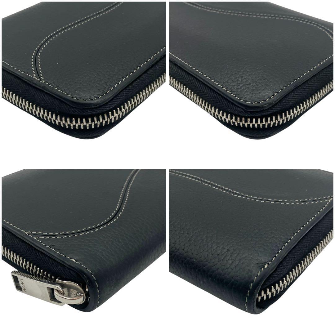 美品✨ ディオール サドル ロングジップウォレット ブラック