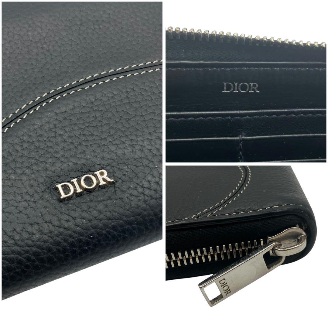 美品✨ ディオール サドル ロングジップウォレット ブラック
