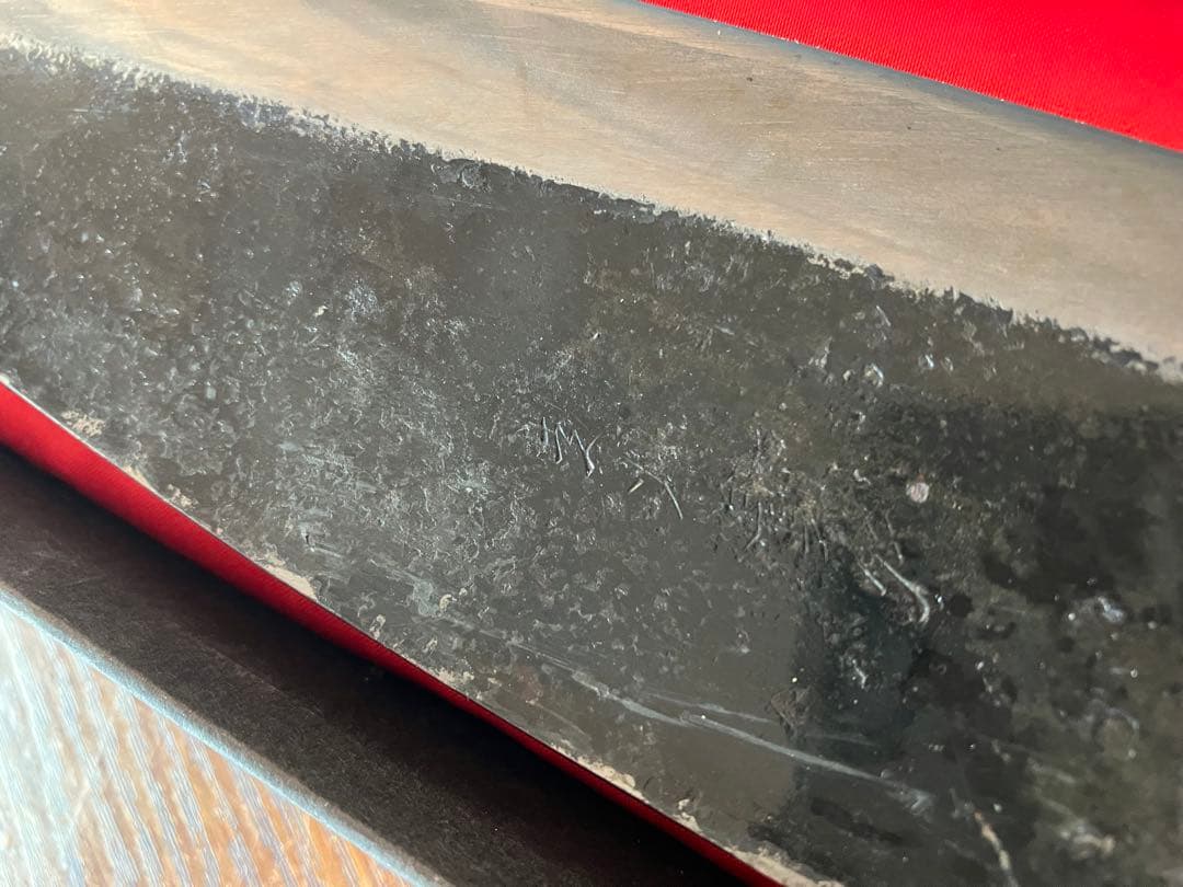 極上 越前打刃物 出刃包丁 210mm 白二鋼×水牛柄　岩井刃物工場製 手打鍛造