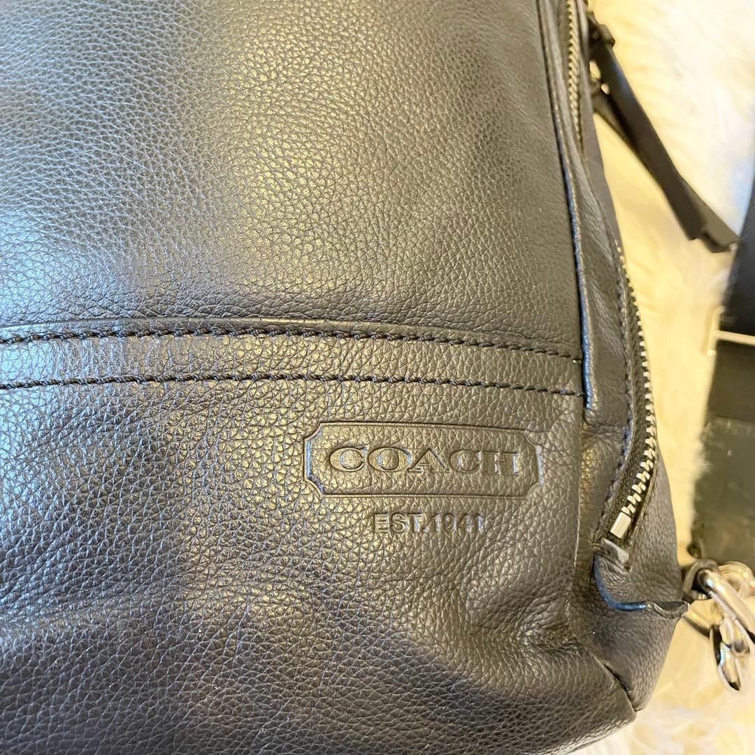 COACH コーチ レザー ボディバッグ ブラック クロスボディ ワンショルダー