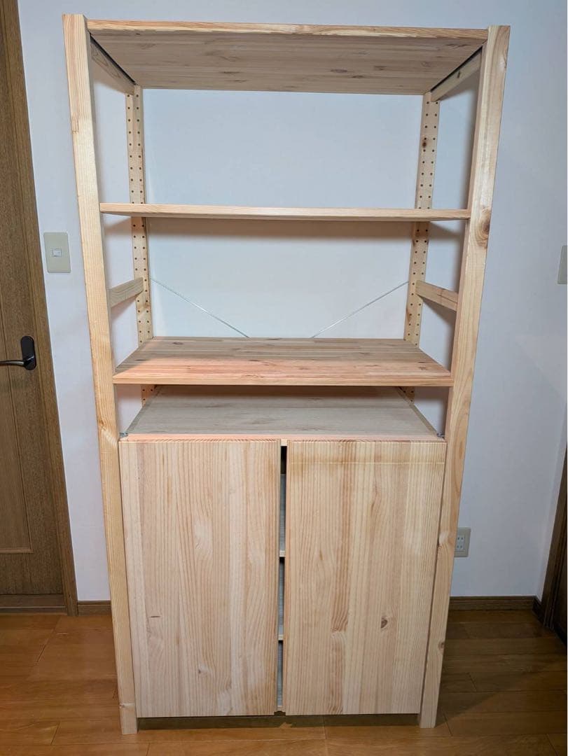 ■送料込■IKEA イーヴァル ユニットシェルフ パイン材 棚 キャビネット