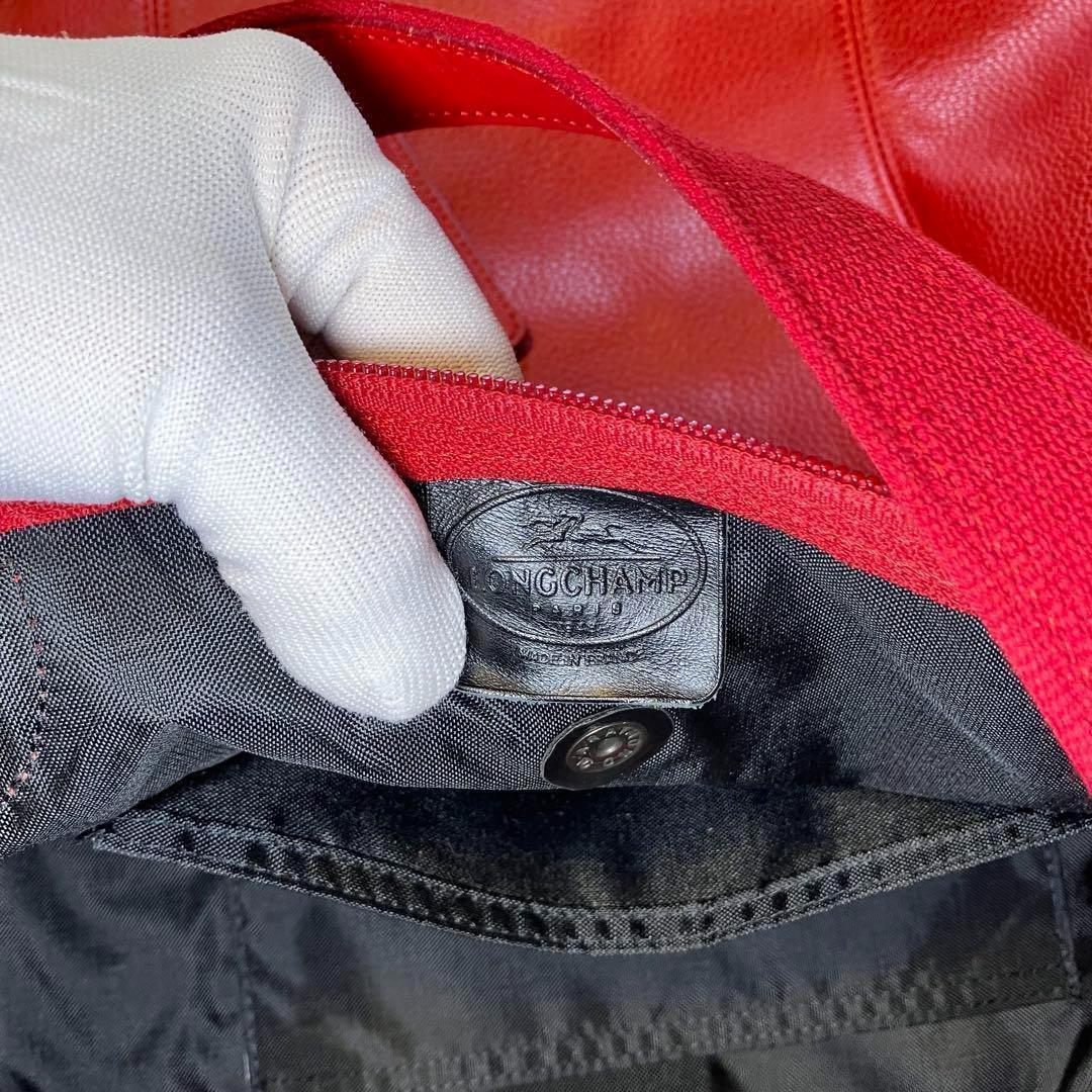 チ*ー様 美品 お値打ち価格　旅のお供　ロンシャン2way フローネ　赤 二泊用