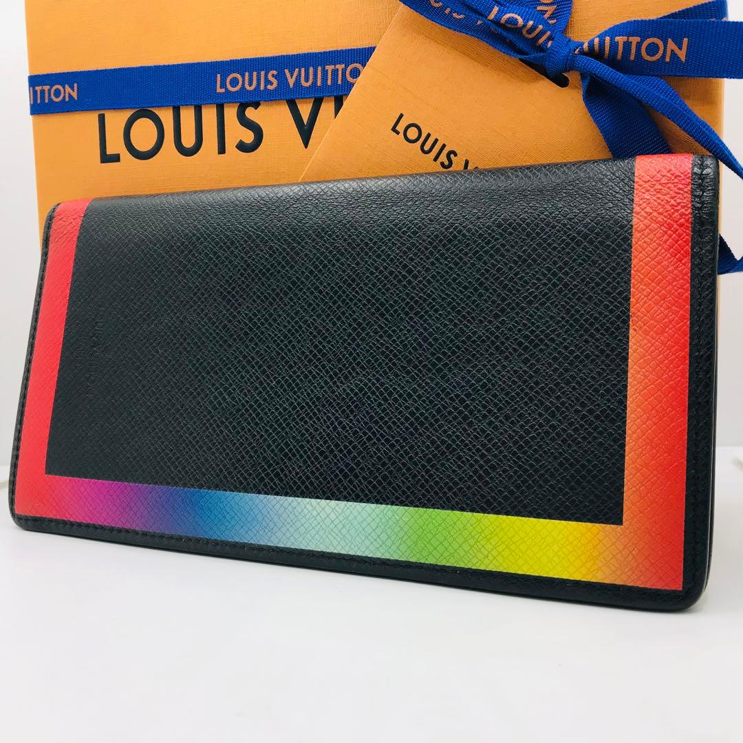 希少✨ルイヴィトン タイガ レインボー マルチカラー ポルトフォイユ プラザ 黒