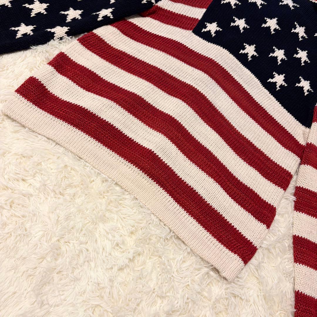 【超希少✨シルク×麻×カシミヤ混✨】POLO 星条旗ショールカラー カーディガン