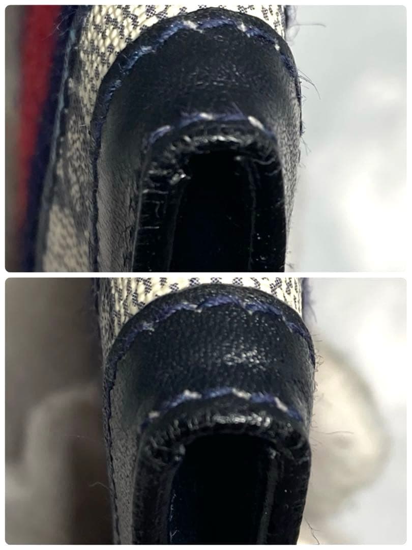 良品　GUCCI グッチ　オールドグッチ　シェリーライン　ケース　ネイビー