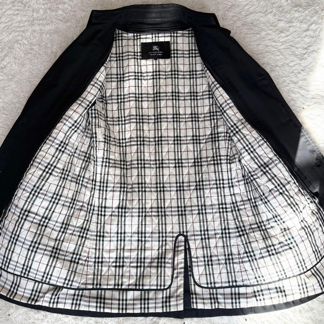 【美品】　希少　バーバリーブラックレーベル　コート　ノバチェック　黒
