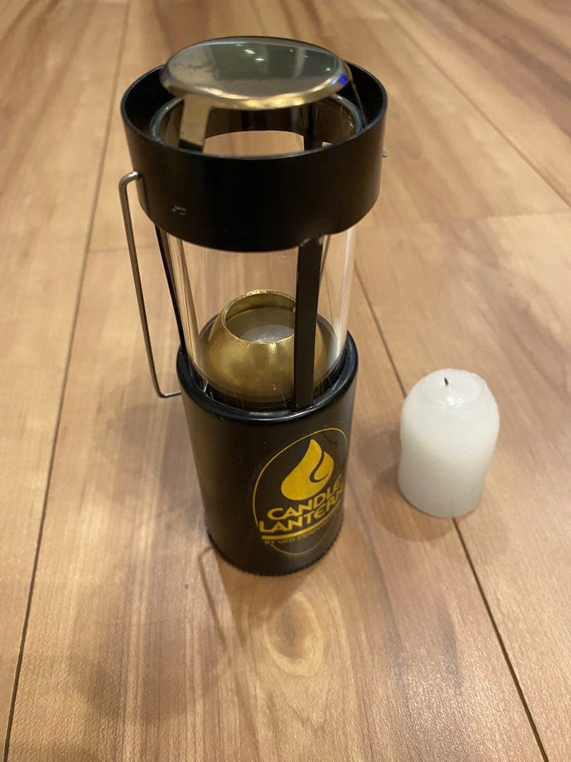 90s USA製　旧ロゴ　UCO キャンドルランタン　黒×金　金デカール　希少