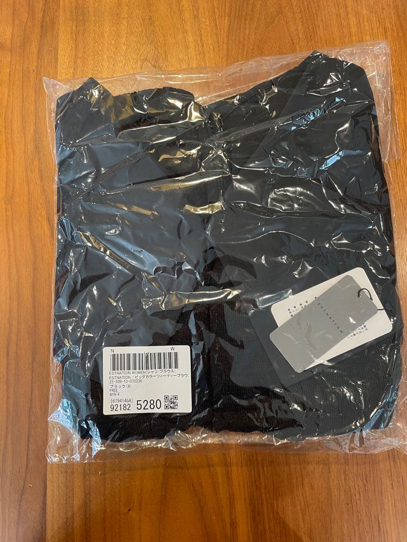 新品タグ付き　エストネーション　ビッグカラーツィーディーブラウス　ブラック