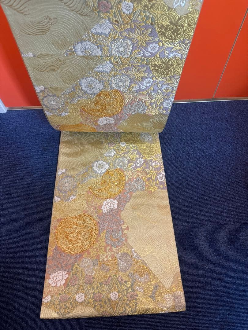 1919 袋帯 古代彫金紋  西陣織   金糸　高級上質上品　約440cm未使用
