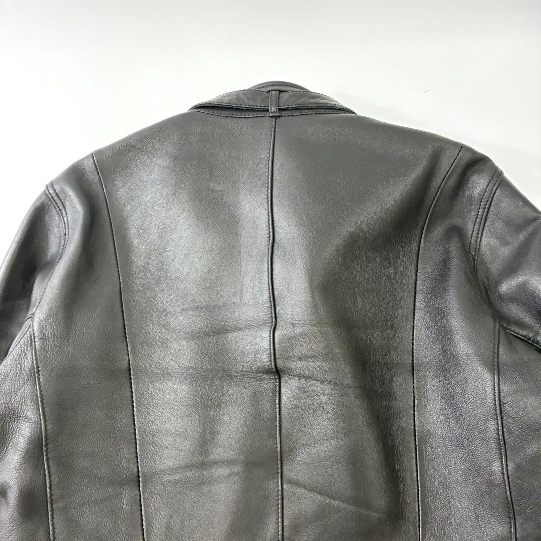 美品 ニコル シングルライダースジャケット ラムレザー ブラック 48 L