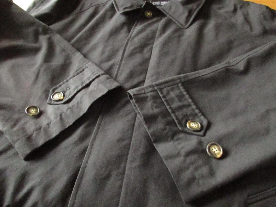 ★美品ランズエンドLANDS'END'90sステンカラーコートXL46-48黒