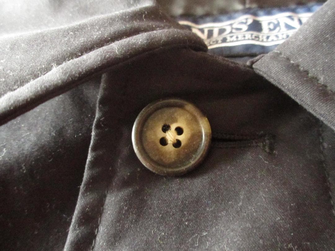 ★美品ランズエンドLANDS'END'90sステンカラーコートXL46-48黒