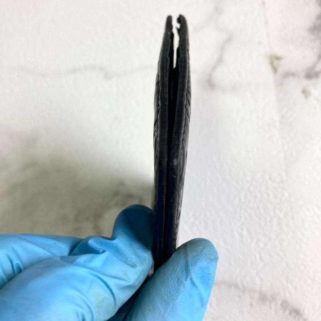 極美品 グッチ マネークリップ シマ レザー GG 札 カードケース 黒