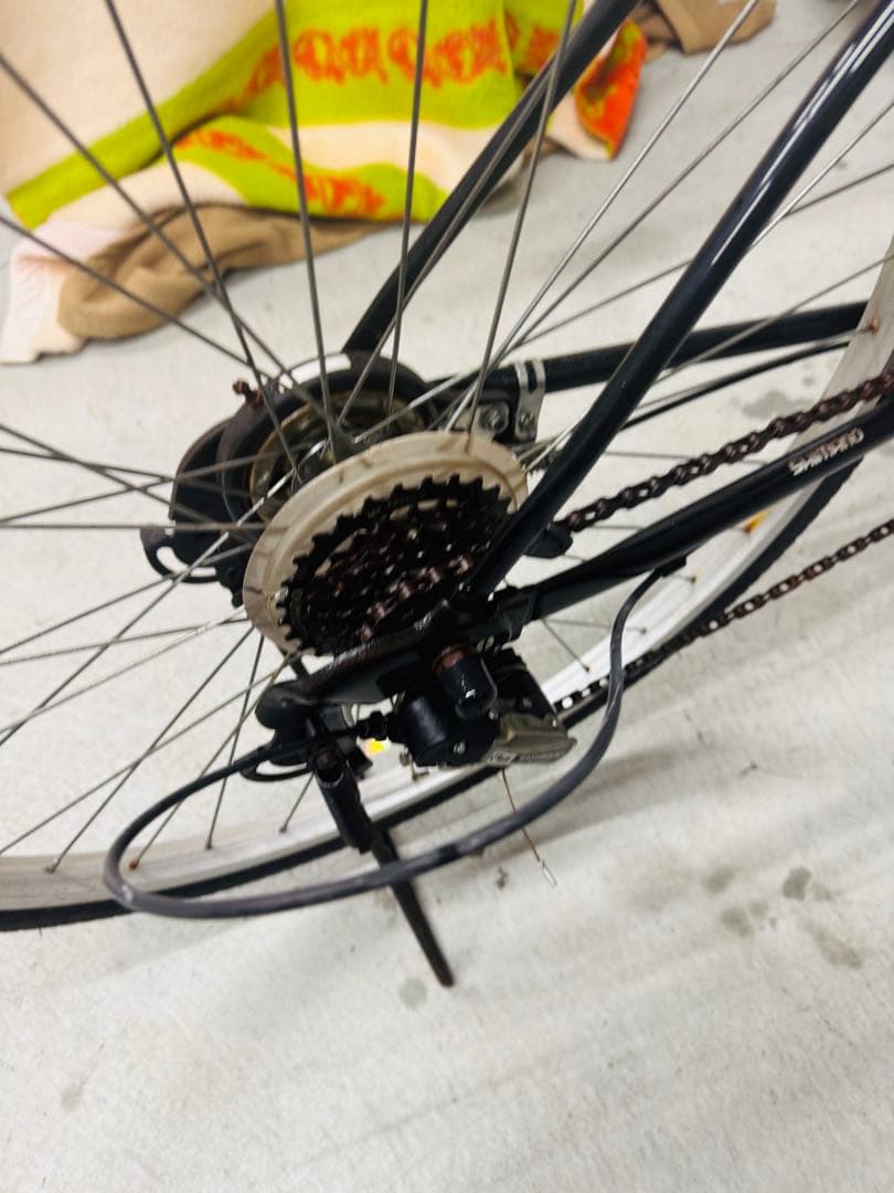 福岡発　COLORS ブラック 自転車 外装6段 軽量 通学 通勤 家庭用