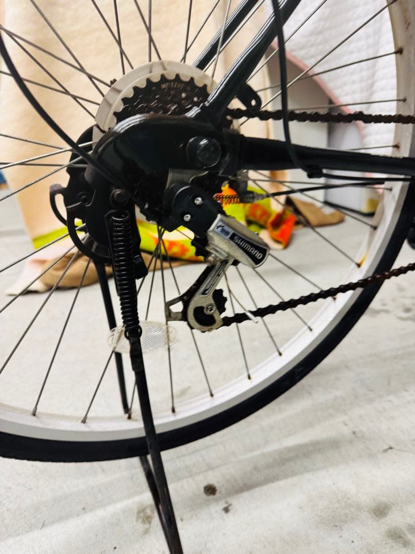 福岡発　COLORS ブラック 自転車 外装6段 軽量 通学 通勤 家庭用