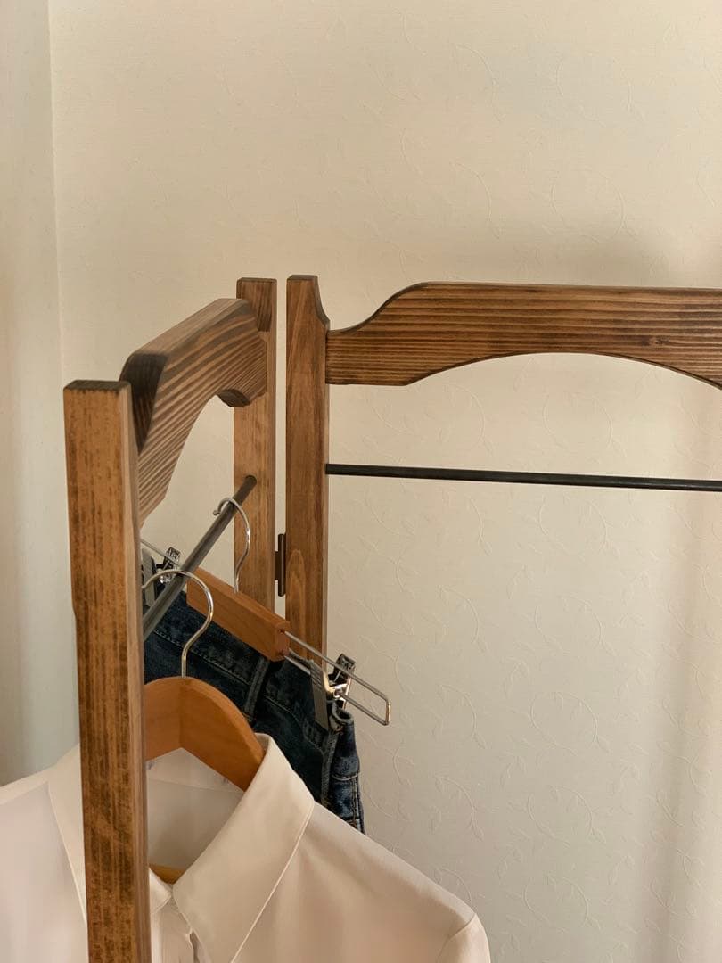 【洋書スタイル】木とアイアンのアンティークハンガーラック