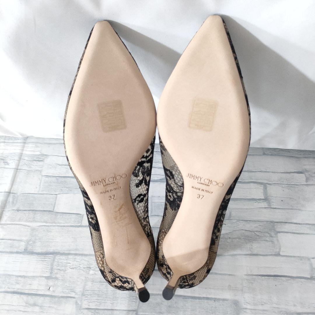 未使用品✨ジミーチュウ　レースパンプス　ポインテッドトゥ　黒　37