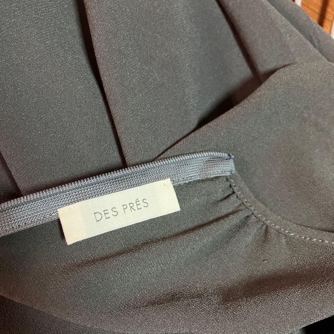 デプレ　ジャージーライクジョーゼット オールインワン36Mチャコールグレー