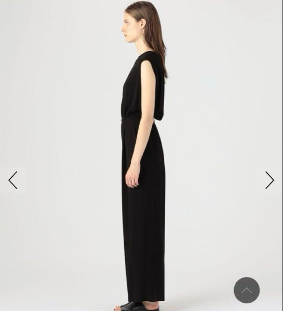 デプレ　ジャージーライクジョーゼット オールインワン36Mチャコールグレー