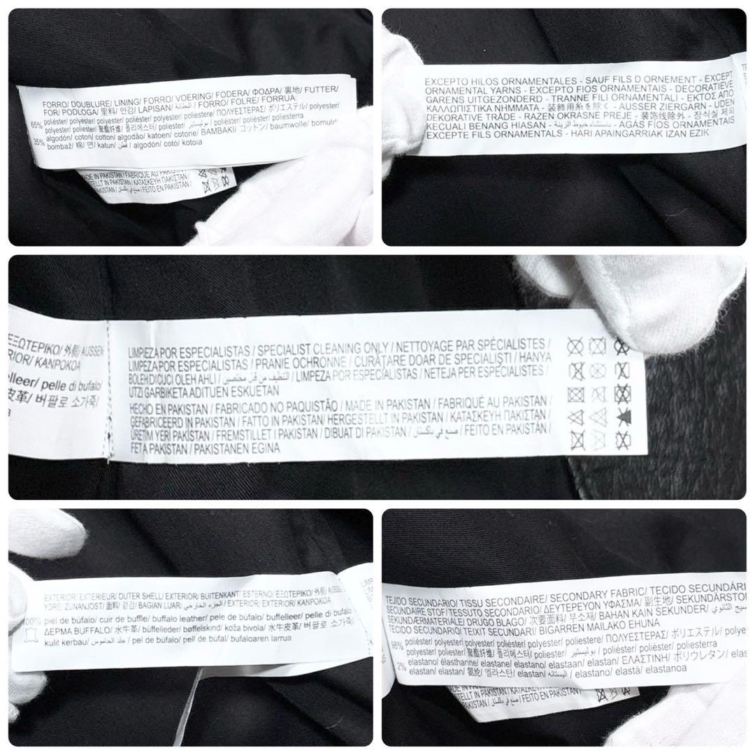 ザラ レザージャケット XL 水牛革 MA-1 リプ ブラック never