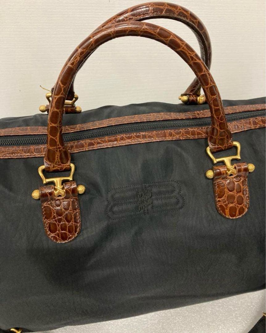 美品 BALENCIAGA ナイロン ボストンバッグ ハンドバッグ 2way