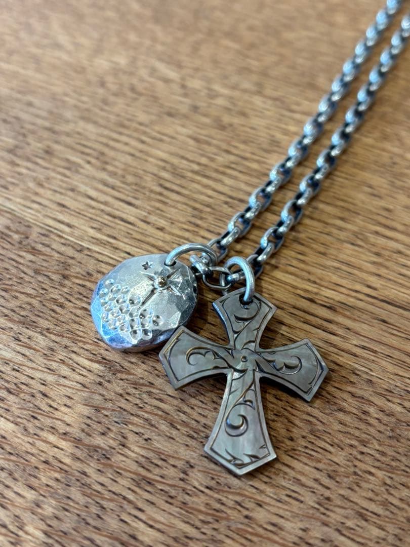 シルバー/ネックレス/925/18金/黒蝶貝