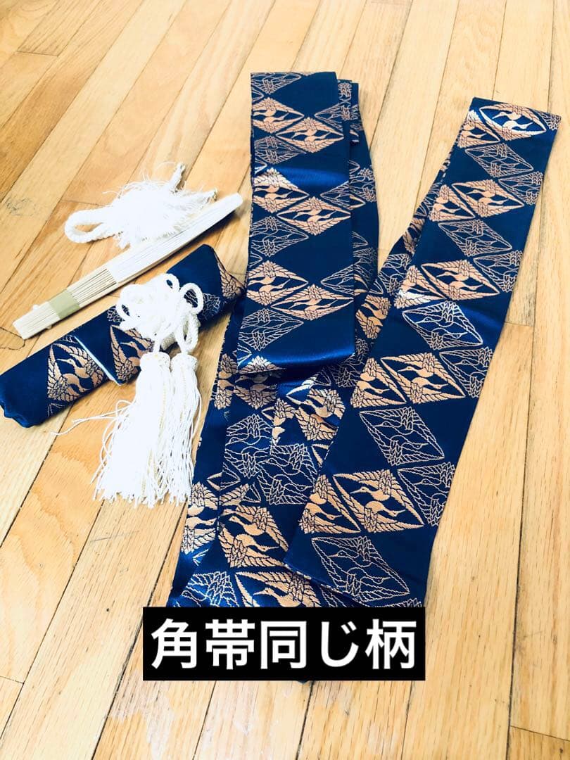 七五三五歳‼️完全️フルセット❤️ 豪華黒地暈し武士凛々しい美品‼️金蘭金糸刺繍袴高級‼️