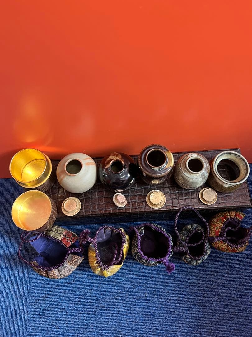 1314 茶入4客　茶筒1客　蓋置1 客　まとめ売り