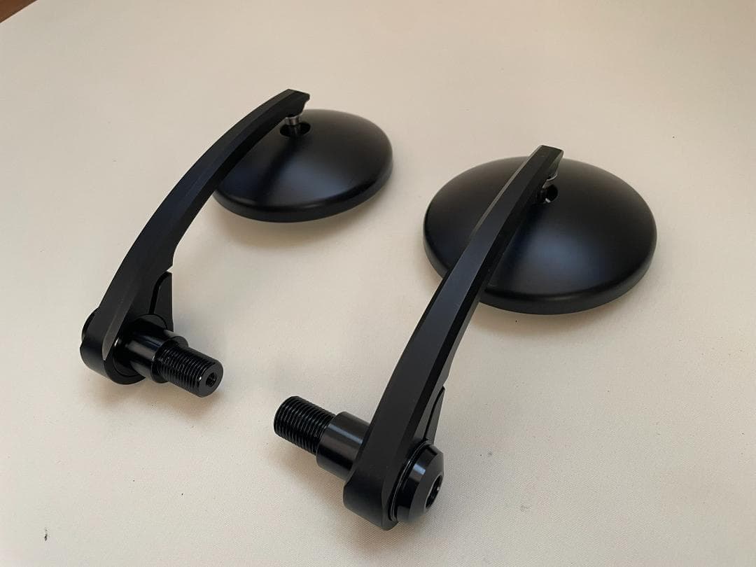 KiWAV ヤマハ車用 バーエンドミラー (エクリプス) 黒 16mmネジ式