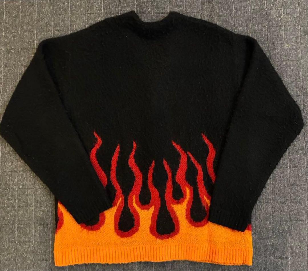 ペニーズ　Peneys ファイヤーフレイム　ファイヤーパターン　カーディガン