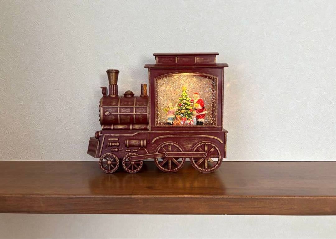 SALE✩.*˚クリスマス 機関車 LEDランタンメロディー付き スノードーム