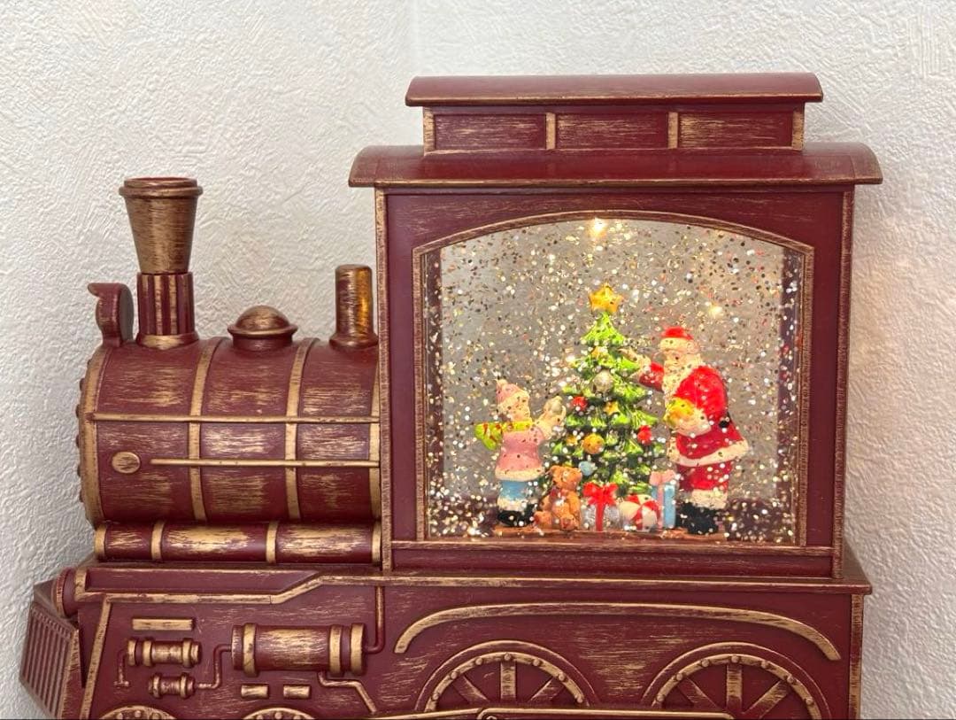 SALE✩.*˚クリスマス 機関車 LEDランタンメロディー付き スノードーム