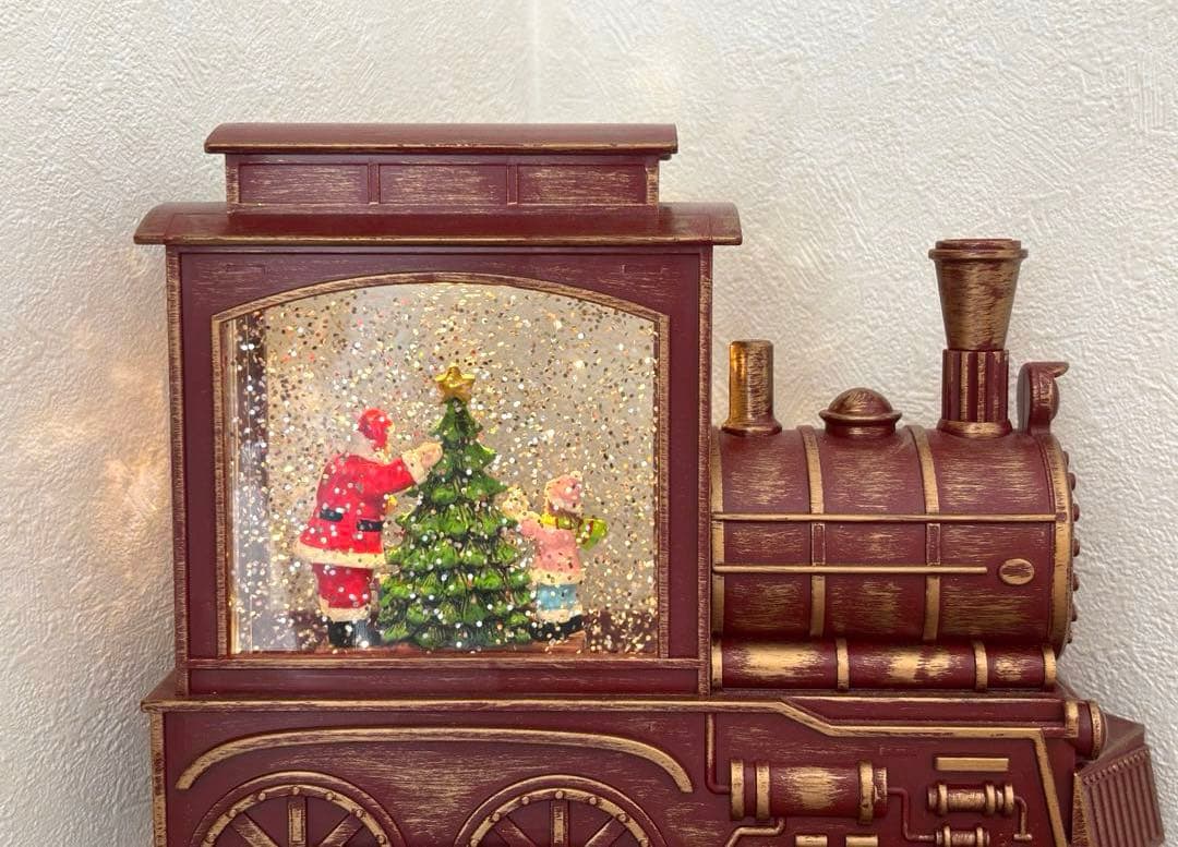 SALE✩.*˚クリスマス 機関車 LEDランタンメロディー付き スノードーム