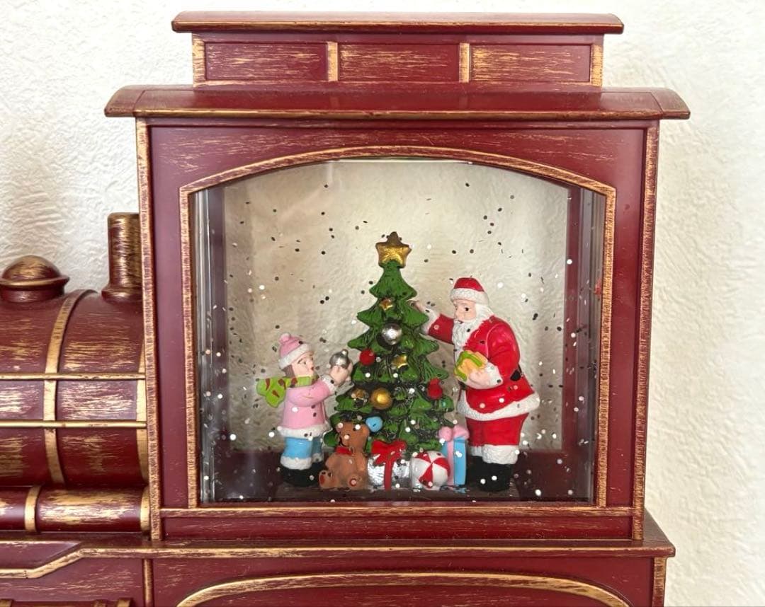 SALE✩.*˚クリスマス 機関車 LEDランタンメロディー付き スノードーム