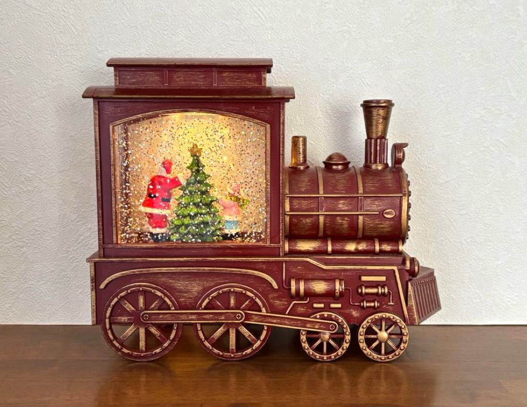 SALE✩.*˚クリスマス 機関車 LEDランタンメロディー付き スノードーム