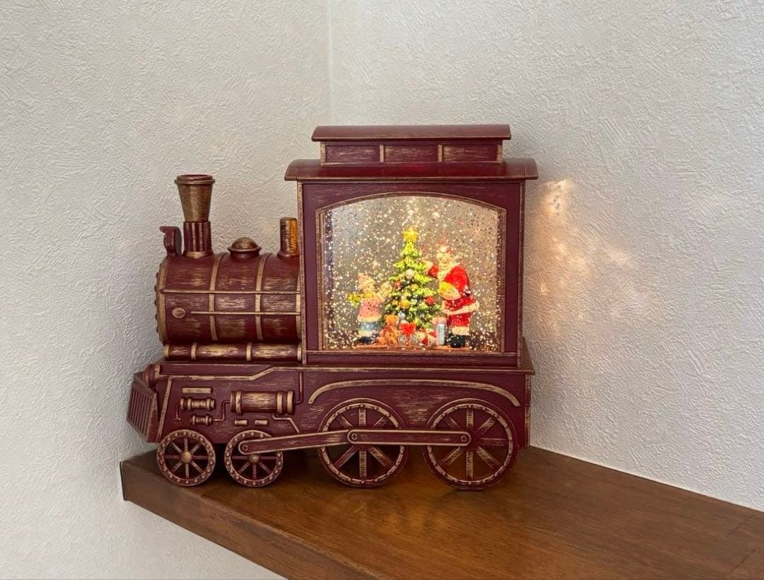 SALE✩.*˚クリスマス 機関車 LEDランタンメロディー付き スノードーム