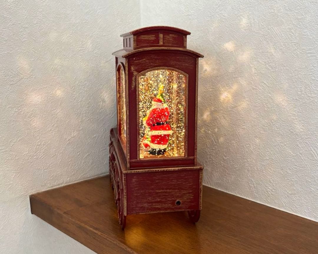 SALE✩.*˚クリスマス 機関車 LEDランタンメロディー付き スノードーム