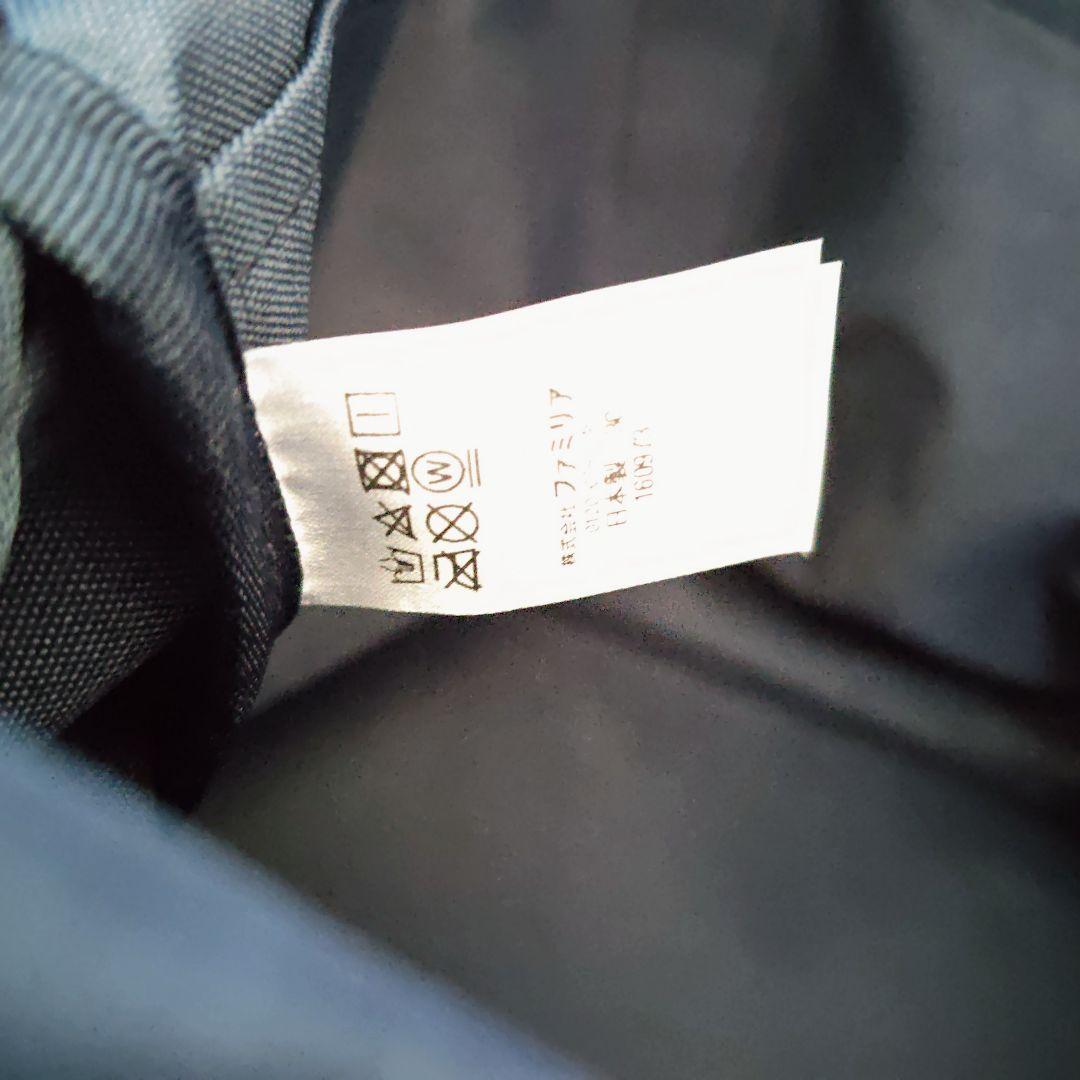 ファミリア　トートバッグ　ワッペン　大容量　ポケット　撥水　はっ水　ネイビー