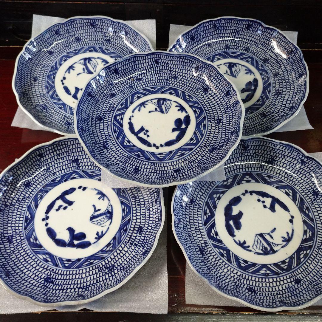 古道具 和食器 春寒皿セット