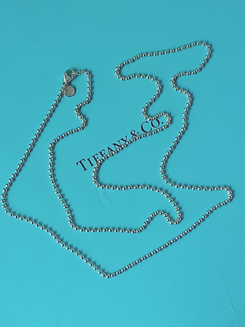 TIFFANY ティファニー ボールチェーン ロング ネックレス シルバー ②