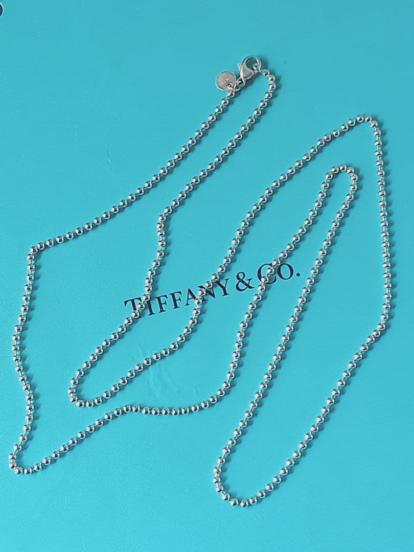 TIFFANY ティファニー ボールチェーン ロング ネックレス シルバー ②