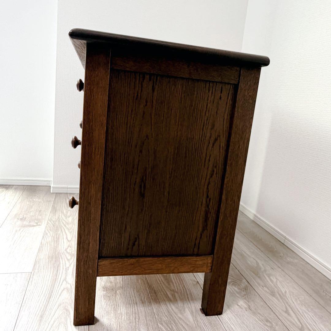 希少•高級 勇峰工芸 3段チェスト 花柄細工 引き出しスムーズ 天然木使用