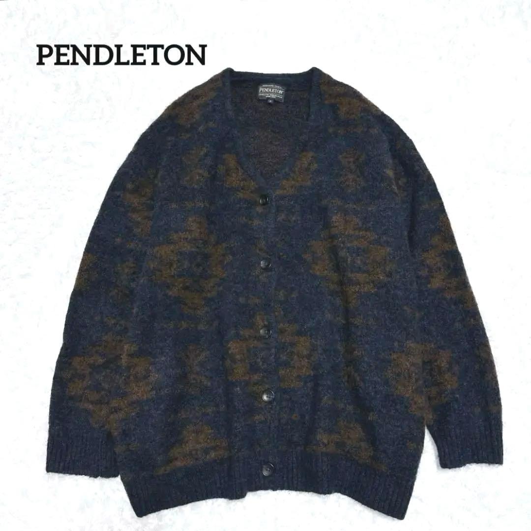 PENDLETON ジャカード Vネックカーディガン アルパカ混