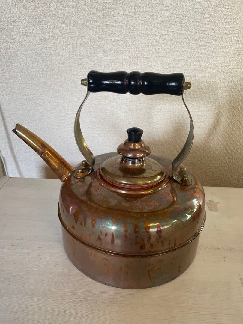 シンプレックス　銅製クラシックやかん 木製ハンドル付き