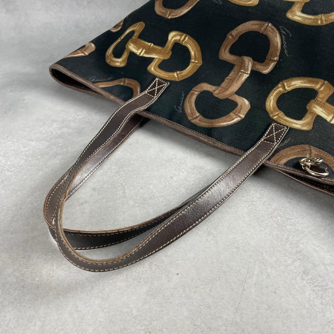 入手困難✨ グッチ トムフォード期 トートバッグ ホースビット柄 キャンバス 黒