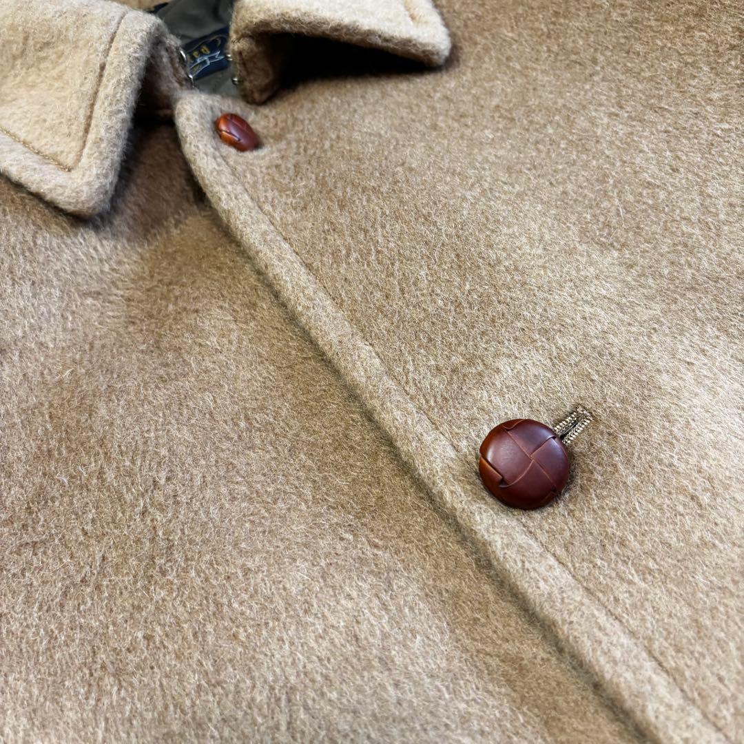 狂四郎　ビンテージ　ステンカラーコートキャメル100% イタリア生地 LL