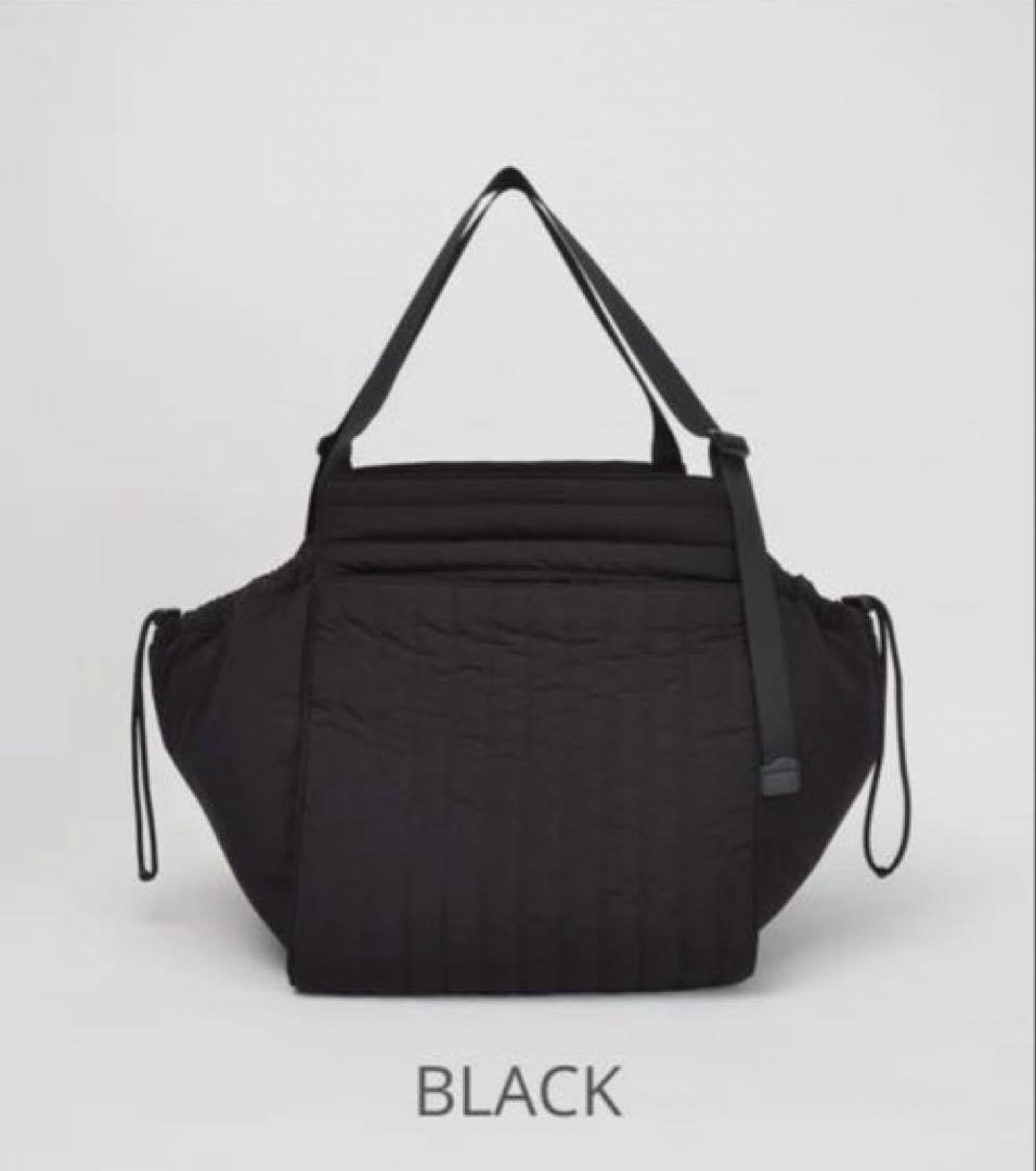 SOLPRESA ブラック 洗える キルティングトートマザーズバッグ(L)